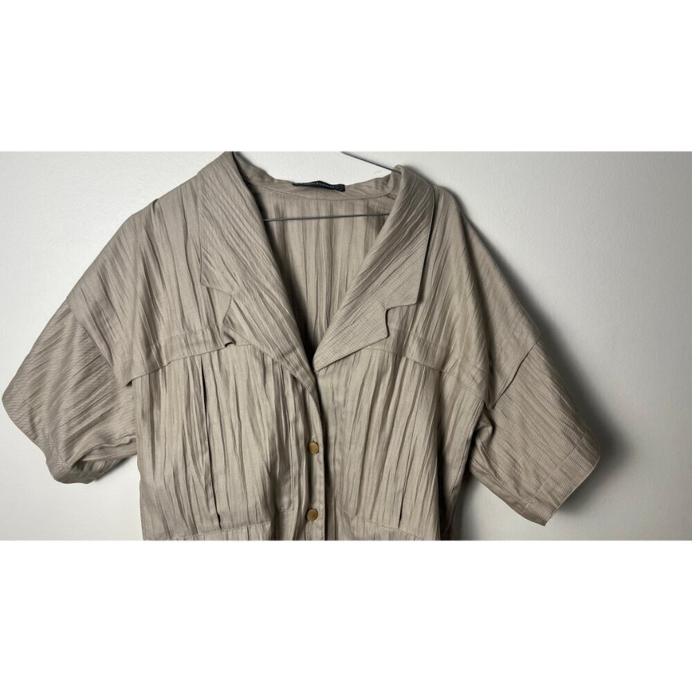 LOUIS FERAUD PLEATS ARCHIVAL SAFARI BUTTON UP SHIRT S - Picture 2 of 14